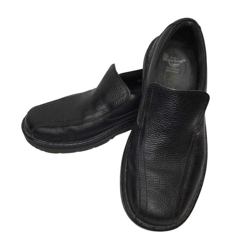 Dr Martens Norfolk Black Leather Slip On Work Shoes Size 9 Air Wair Industrial
